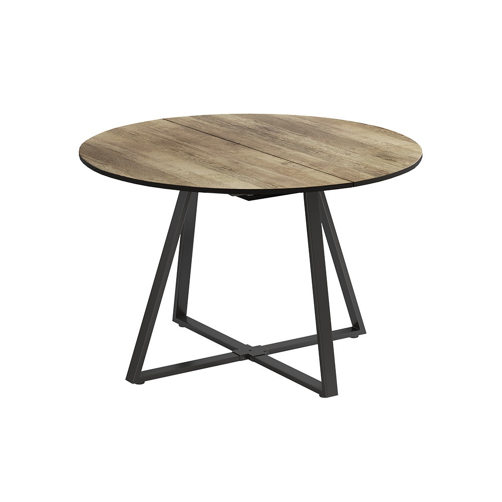 Vicco Stół jadalny Loyd, Rustykalny dąb/Czarny, 120-160 x 120 cm rozszerzalny