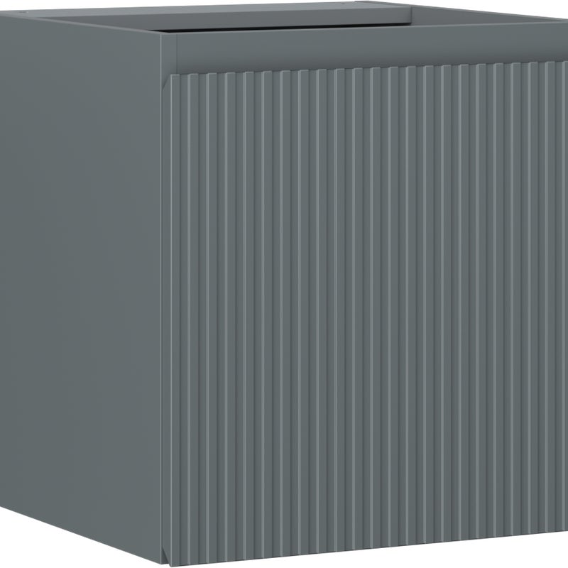 Mexen Rivel szafka łazienkowa podumywalkowa 45 cm, 1 drzwi, ryflowana, grafit mat - 91A21-04547-1-BF66