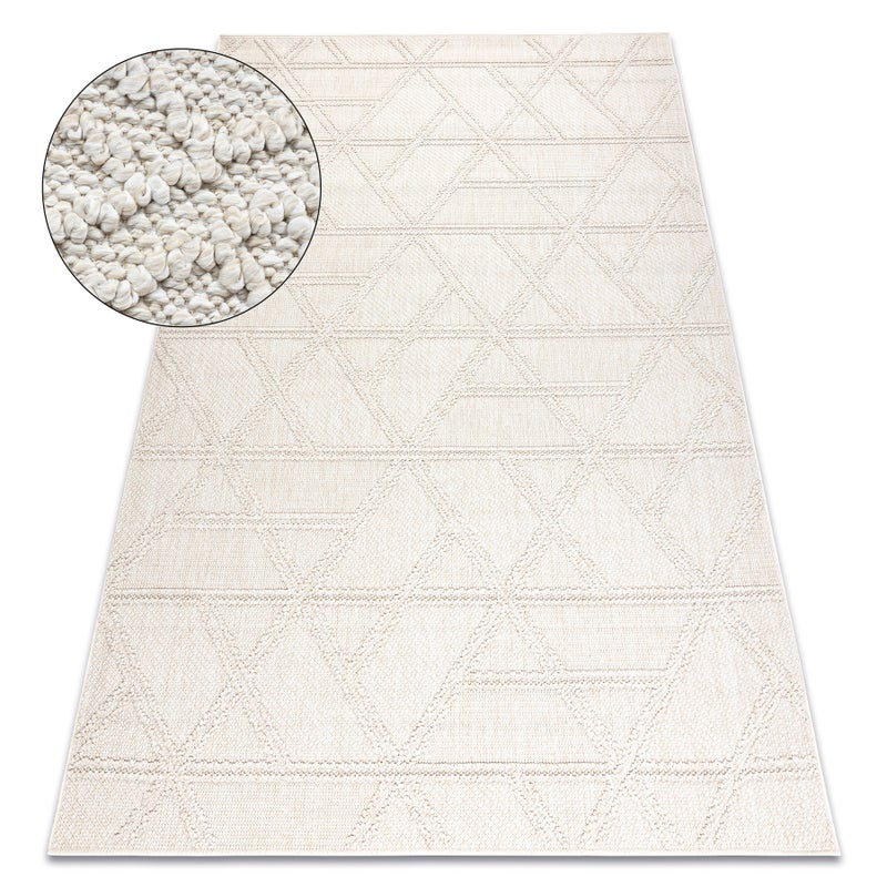 Dywan JERSEY 19241 krem - Romby, geometryczny pętelkowy, strukturalny BOHO 80x150 cm