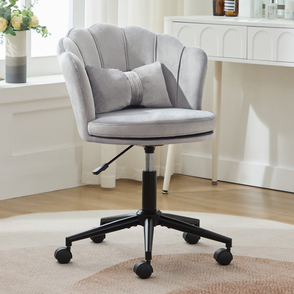 Ergonomiczny fotel biurowy z regulowanym aksamitem, oparcie w kształcie płatków, poduszka w kształcie motyla, obrotowy fotel 360°