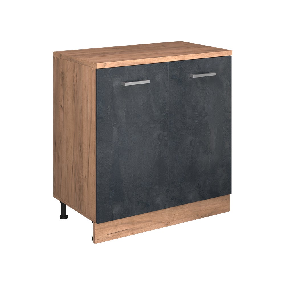 Vicco Szafka rozszerzająca Rion, Czarny beton/Dąb goldkraft, 80 x 46 cm bez skosu z 2 drzwiami