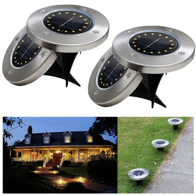 4 szt. lamp solarnych ogrodowych z 16 diodami LED do wbudowania w grunt, reflektor, oświetlenie dekoracyjne zewnętrzne