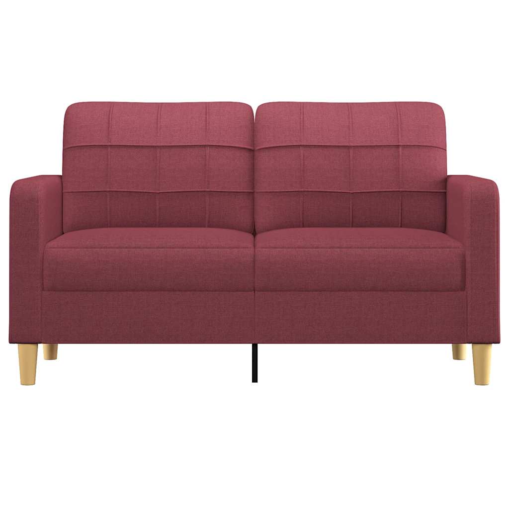 Sofa 2-osobowa, winna czerwień, 140 cm, tapicerowana tkaniną