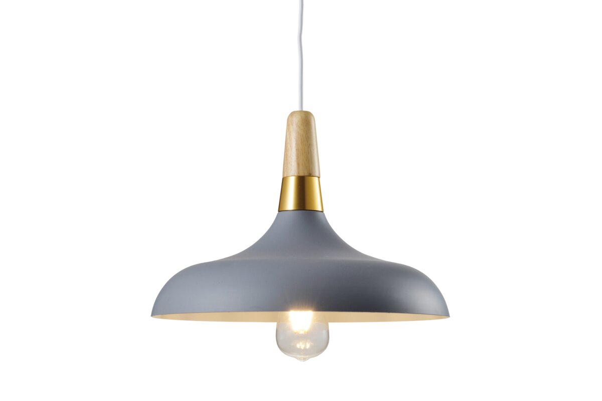 Oprawa sufitowa SKANDI, 7368, AC220-240V, 50/60Hz, 1*E27, IP20, śr. 35 cm, pojedyncza, szara - GTV LIGHTING