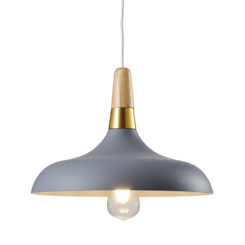 Oprawa sufitowa SKANDI, 7368, AC220-240V, 50/60Hz, 1*E27, IP20, śr. 35 cm, pojedyncza, szara - GTV LIGHTING