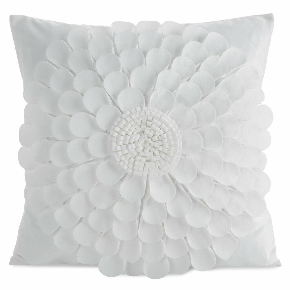 Poszewka dekoracyjna FLORES Eurofirany kremowa kwiat 3D 45x45 cm 1 szt.