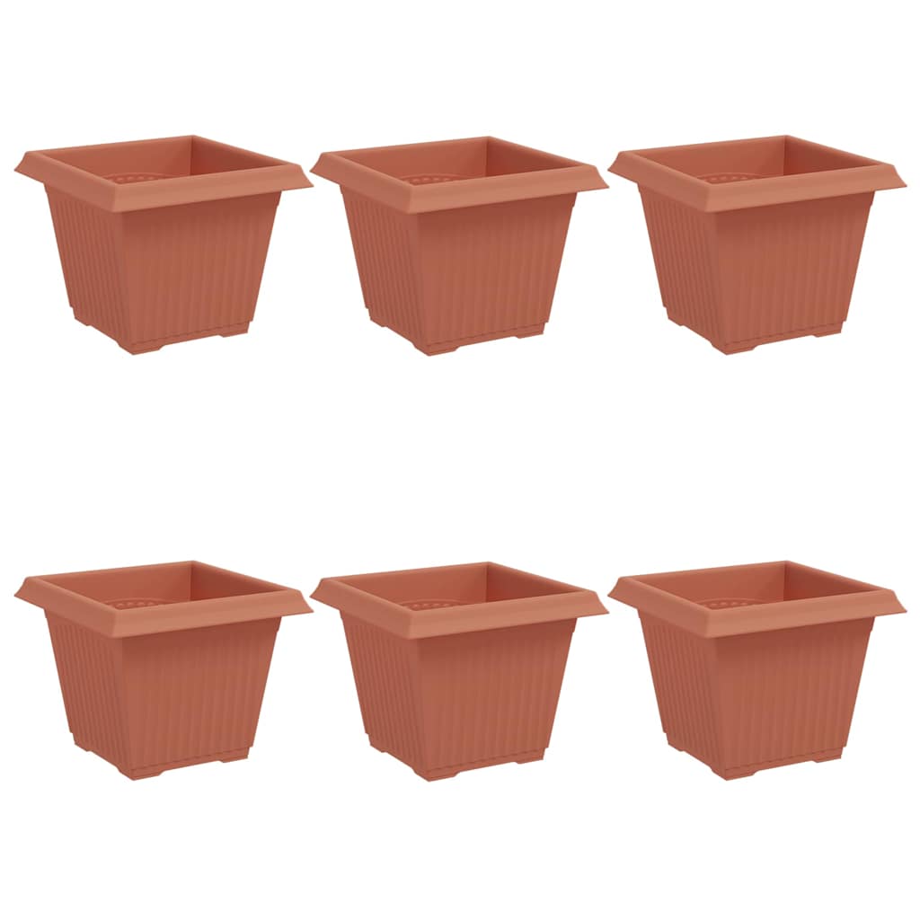 Kwadratowa doniczka na kwiaty 6 pcs Czerwony ceglasty