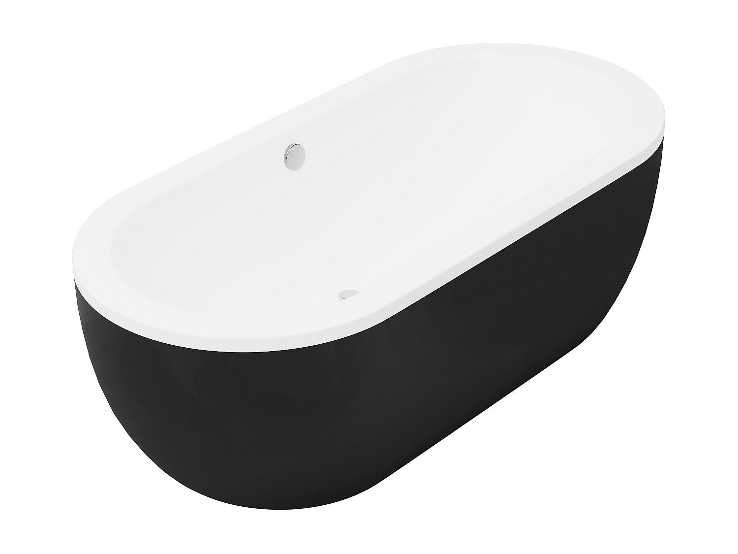Wanna wolnostojąca owalna - 200 L - 170 x 80 x 58 cm - czarna - akrylowa - NEPTUNA