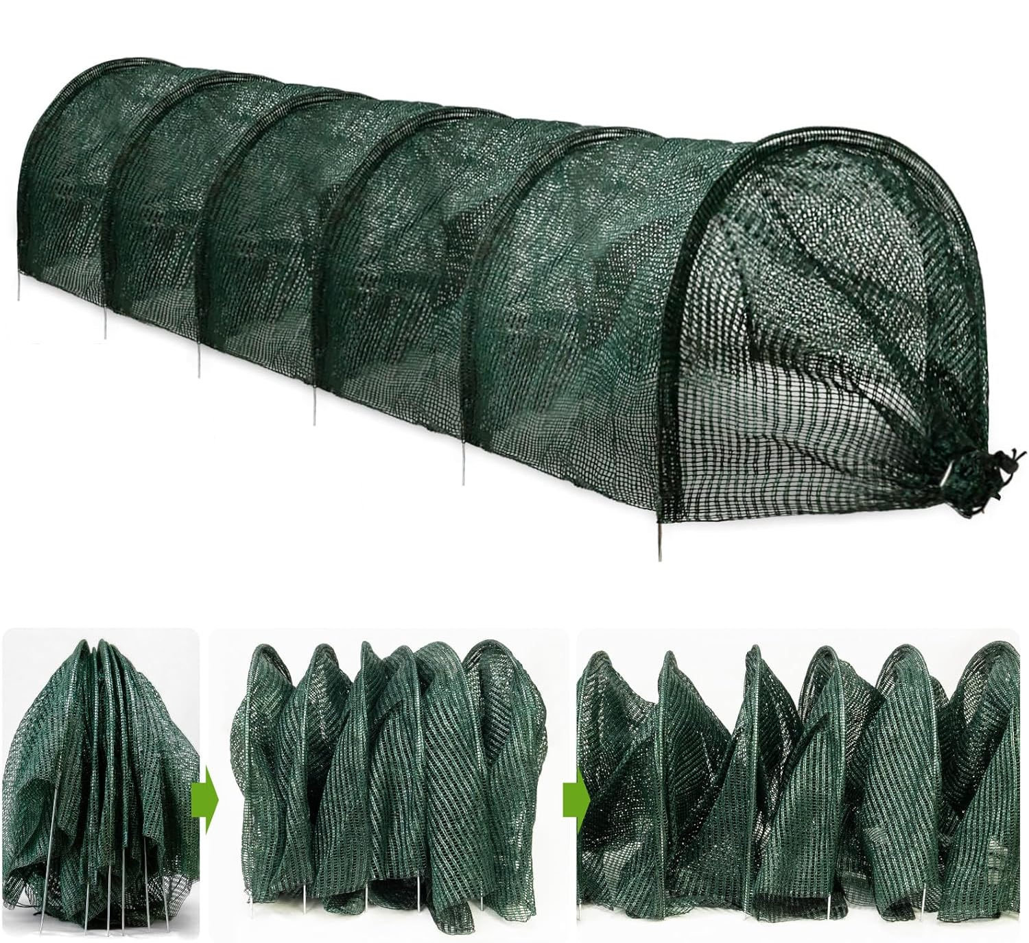 Zestaw 2 siatek ochronnych 2 w 1 do szklarni, chroniących przed upałem, tunel ogrodowy, kanał do sadzenia, siatka przeciw owadom, 300 x 45 cm