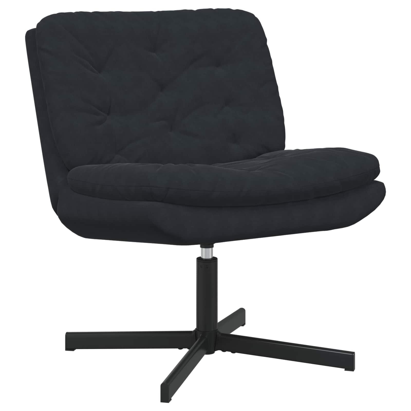 Fotel relaksacyjny obrotowy Czarny 63 x 75 x 76 cm Aksamit vidaXL