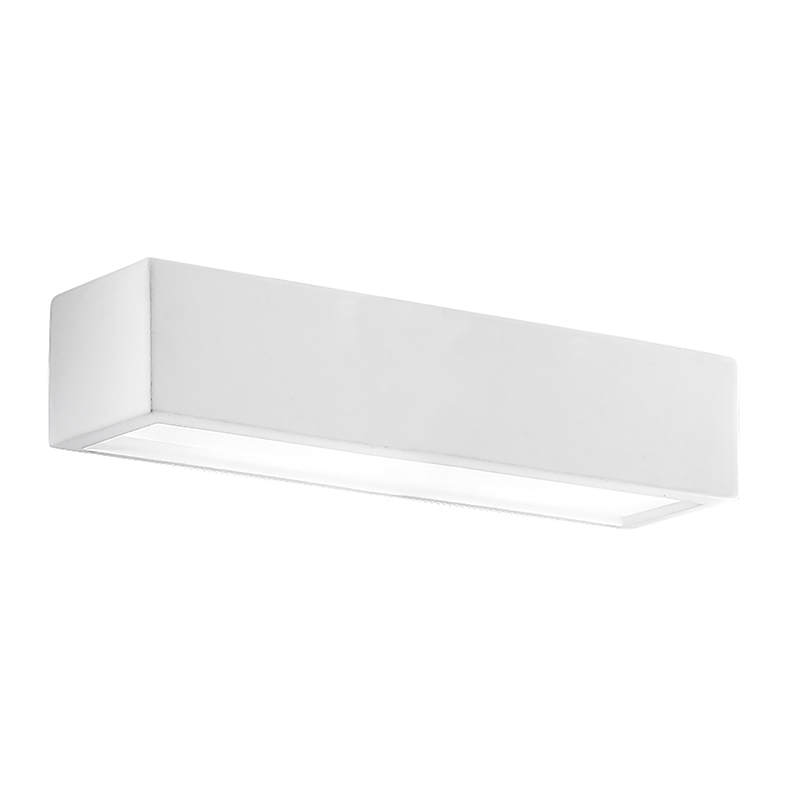 ELMER Prostokątna, malowana lampa ścienna z gipsu do wnętrz z podwójną emisją - 2x E27 60W IP20 - Rossini Group A7225-2XE27