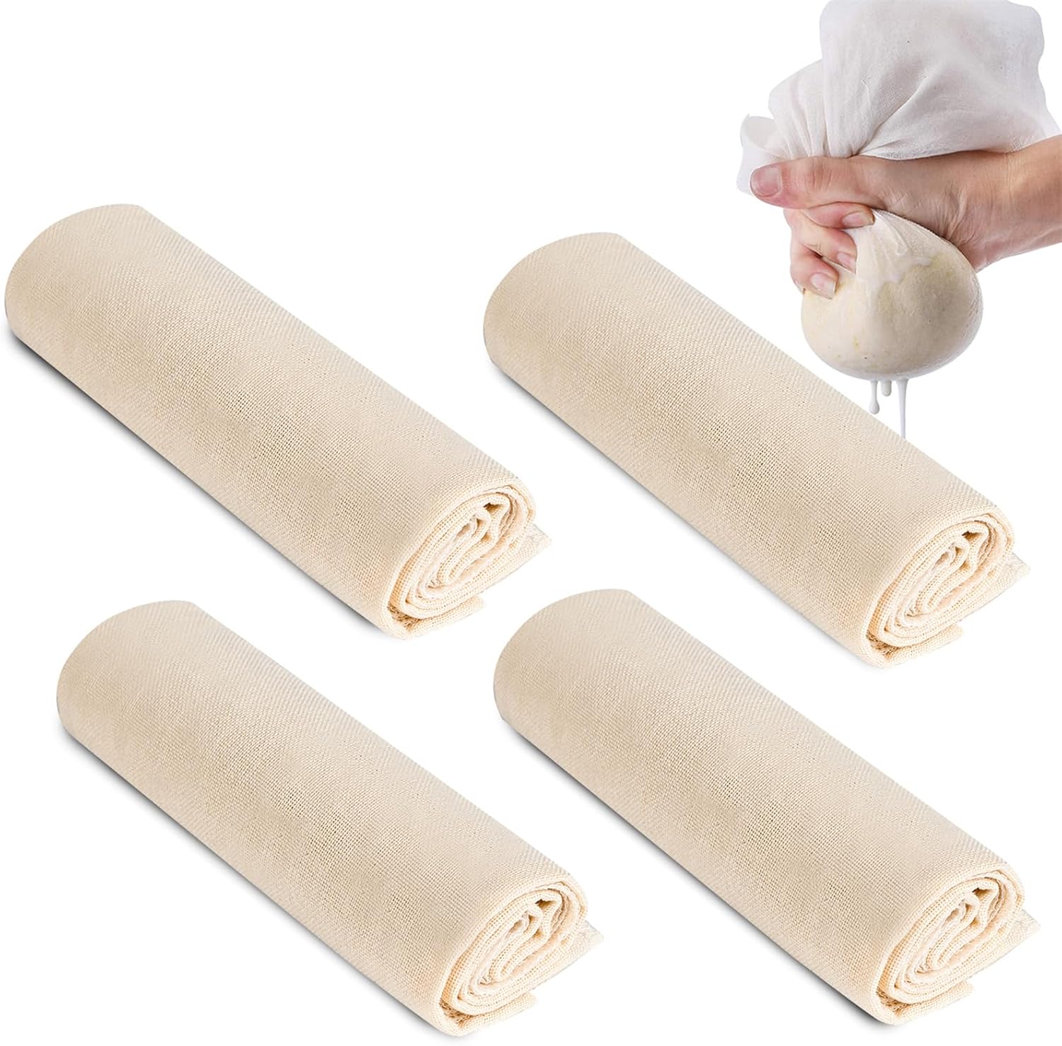 Muślin do sera 4 sztuki 60x60 cm Bawełna Wielokrotnego Użytku Filtracja Tofu Sok Herbata Mleko