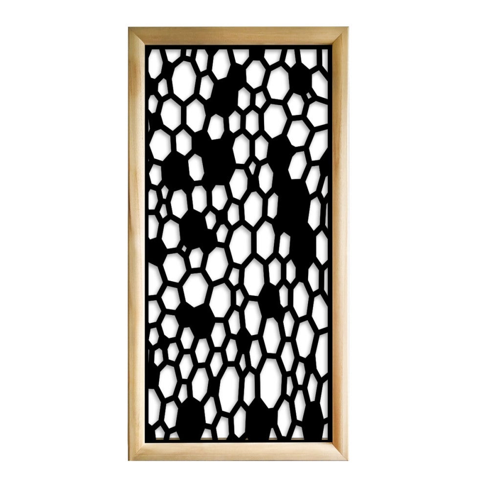 BEEHIVE - Prostokątne moduły dekoracyjne z drewna i PVC - Rozmiar 73x148 cm - Grubość 64 mm - Kolor wewnętrzny CZARNY