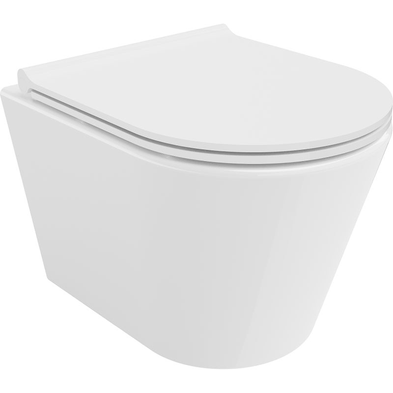 Mexen Rico miska wc Rimless Tornado z deską wolnoopadającą slim, duroplast, biała połysk - 30720500T