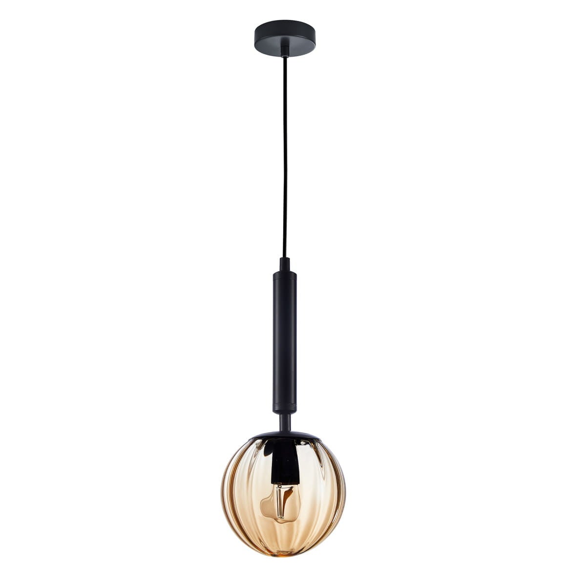 Lampa wisząca Ravena czarno-miodowa 1xE27x40W nad stół wypę bar wym: 100 x 20 x 20 cm szkło Italux