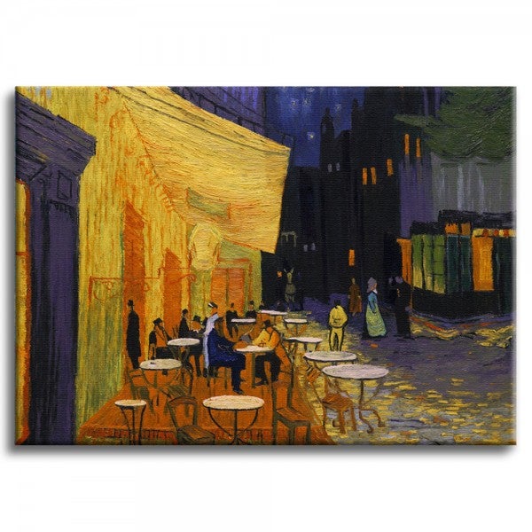 Obraz na płótnie na drewnianej ramie „Nocna kawiarnia” – Van Gogh 70x50 cm