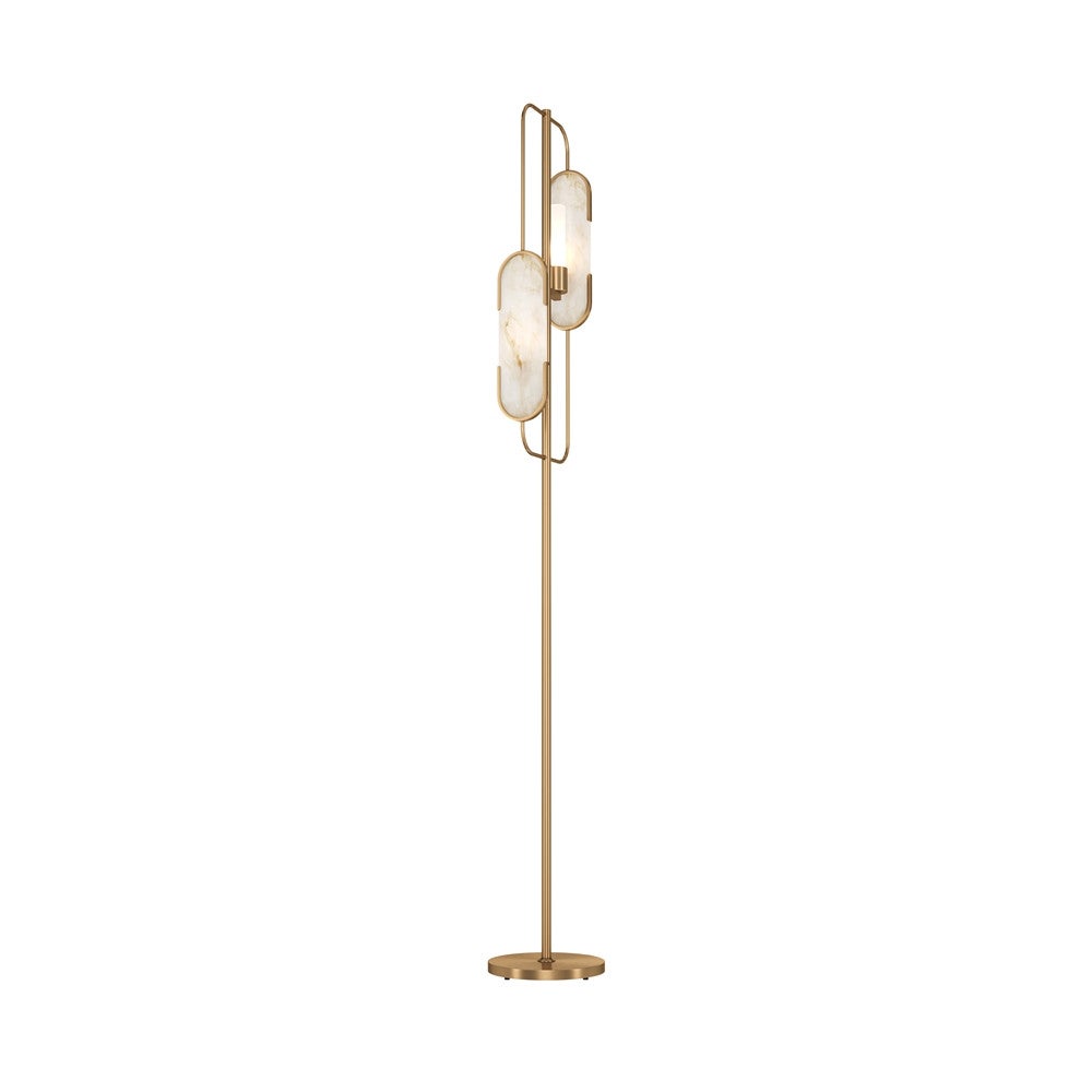 Lampa podłogowa złota z marmurowymi płytkami Marmo Maytoni MOD099FL-02G