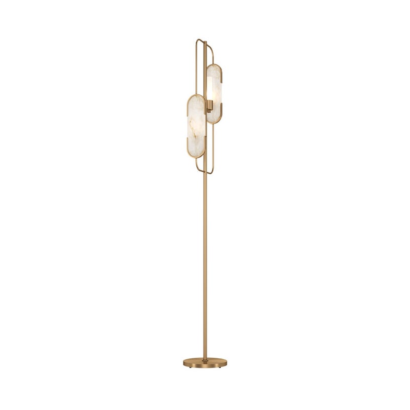 Lampa podłogowa złota z marmurowymi płytkami Marmo Maytoni MOD099FL-02G