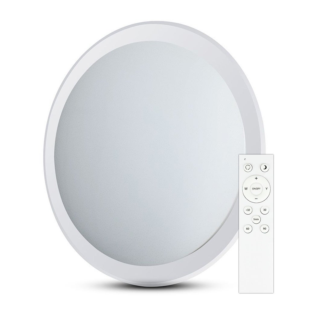 Okrągła lampa sufitowa LED 72 W z pilotem, 3 w 1, zmieniająca kolor, efekt gwiaździsty, śr.: 670 mm, wys.: 80 mm, ściemnialna