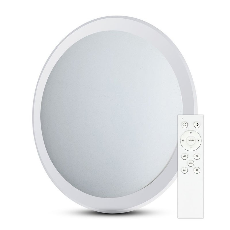 Okrągła lampa sufitowa LED 72 W z pilotem, 3 w 1, zmieniająca kolor, efekt gwiaździsty, śr.: 670 mm, wys.: 80 mm, ściemnialna