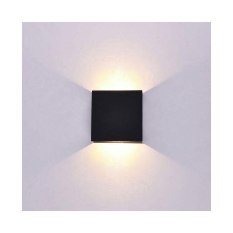 Nowoczesny aluminiowy kinkiet LED do sypialni i przedpokoju Czarny 10W Światło ciepłe 3000K