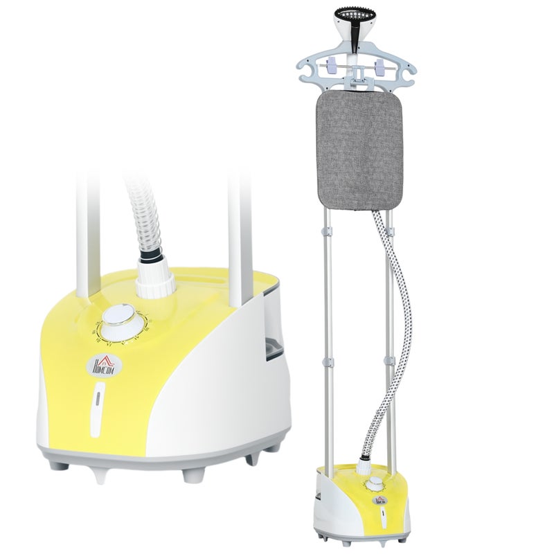 Żelazko parowe pionowe 1950 W, 2 l, z 11 regulowanymi poziomami temperatury i teleskopowym drążkiem, żółte