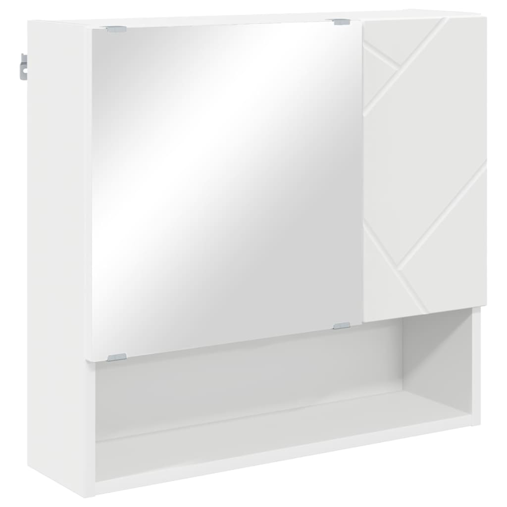 Szafka z lustrem Biały 59 x 17 x 55 cm Drewno inżynieryjne
