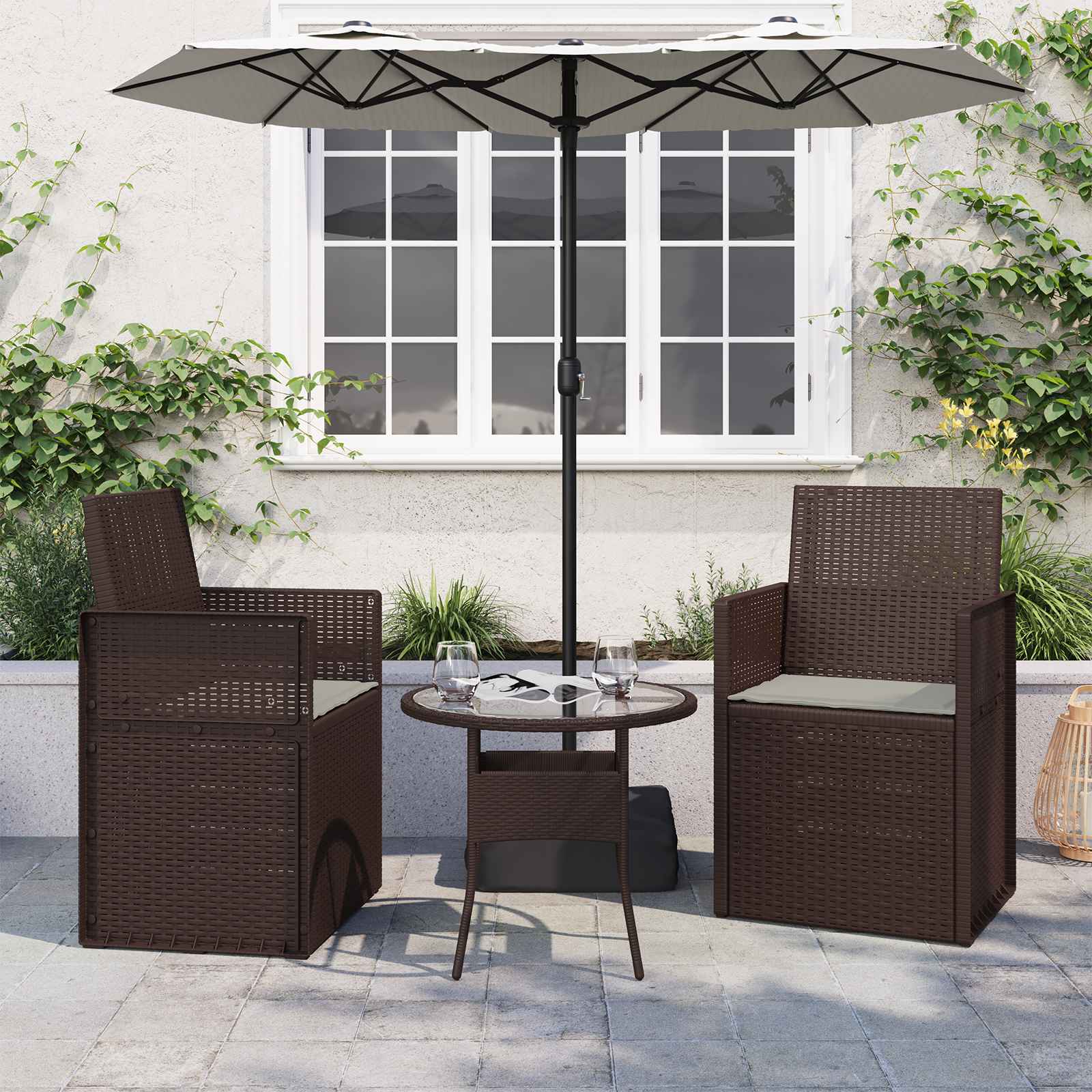 Poduszki na siedziska 2 pcs jasnoszary 47 x 36 x 2 cm Poliester vidaXL