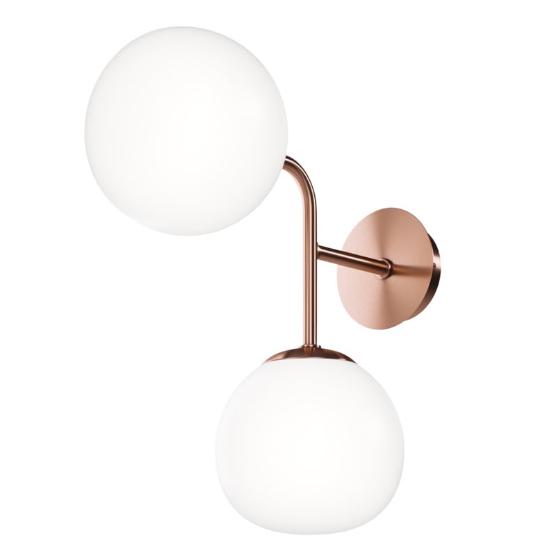 Lampa ścienna miedziana, biała kula Erich Maytoni MOD221-WL-02-G