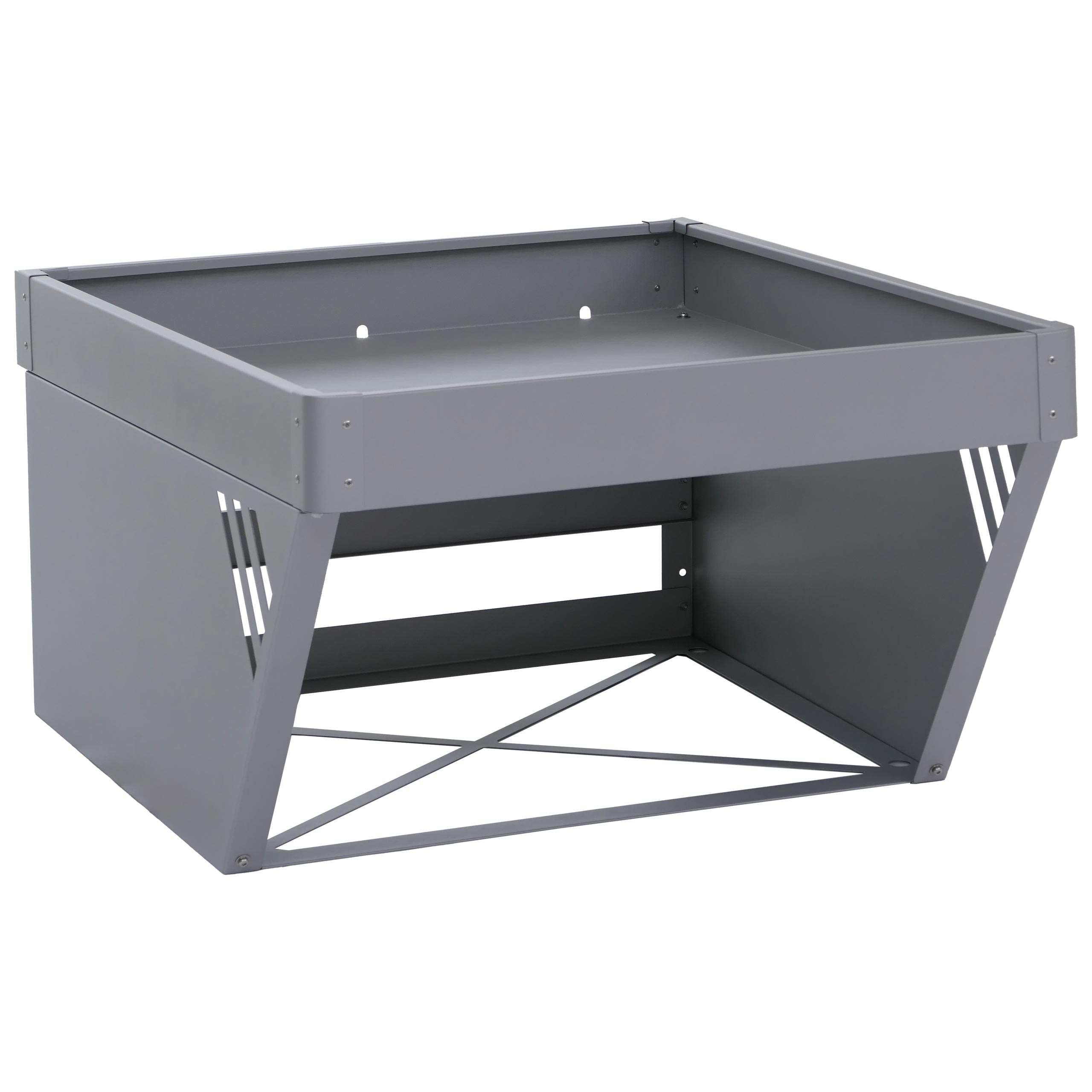 Garaż dla kosiarki automatycznej z donicą HWC-P41, metalowa wiata na kosiarkę 40 x 60 x 70 cm ~ szara