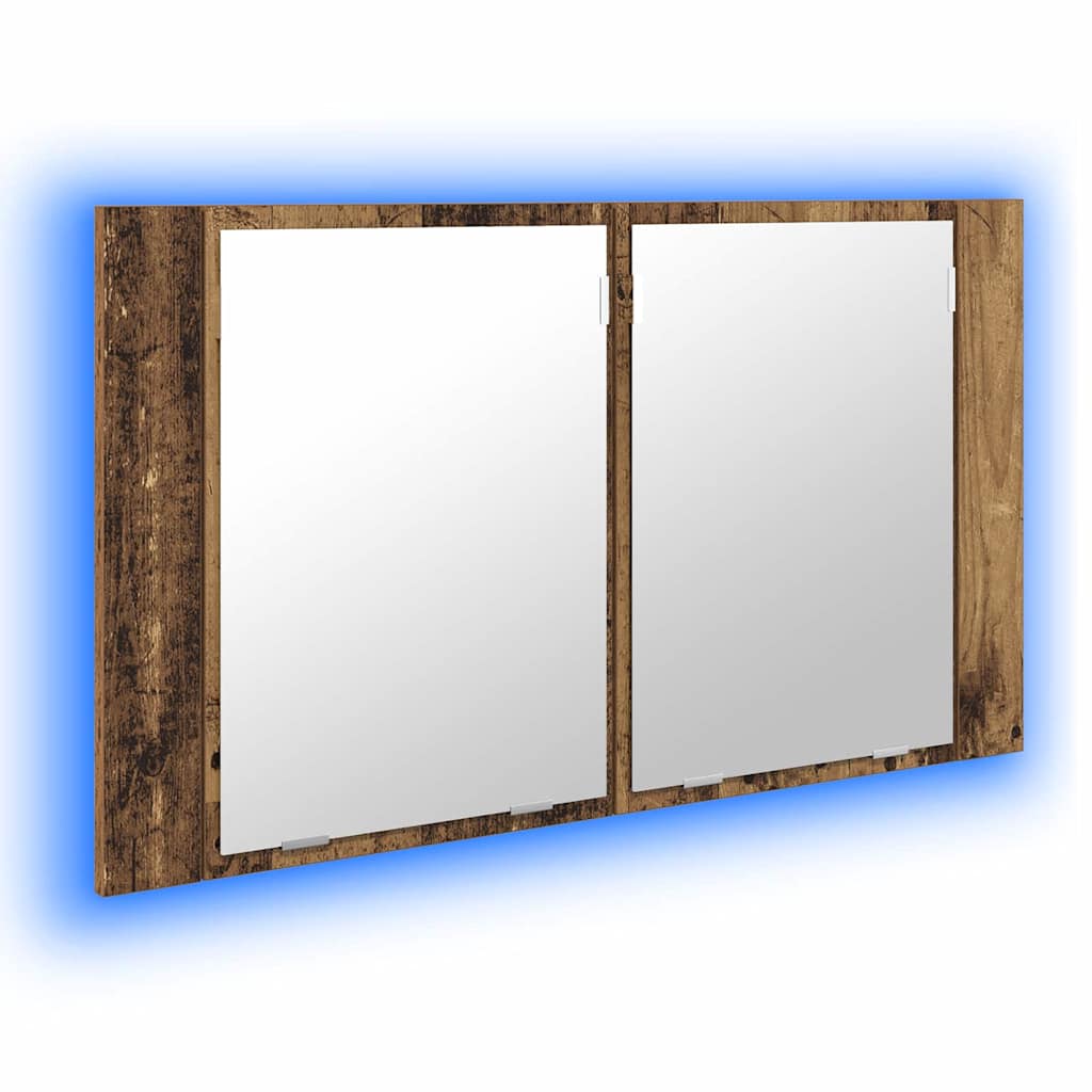 Szafka z lustrem do łazienki Stare drewno 80 x 12 x 45 cm