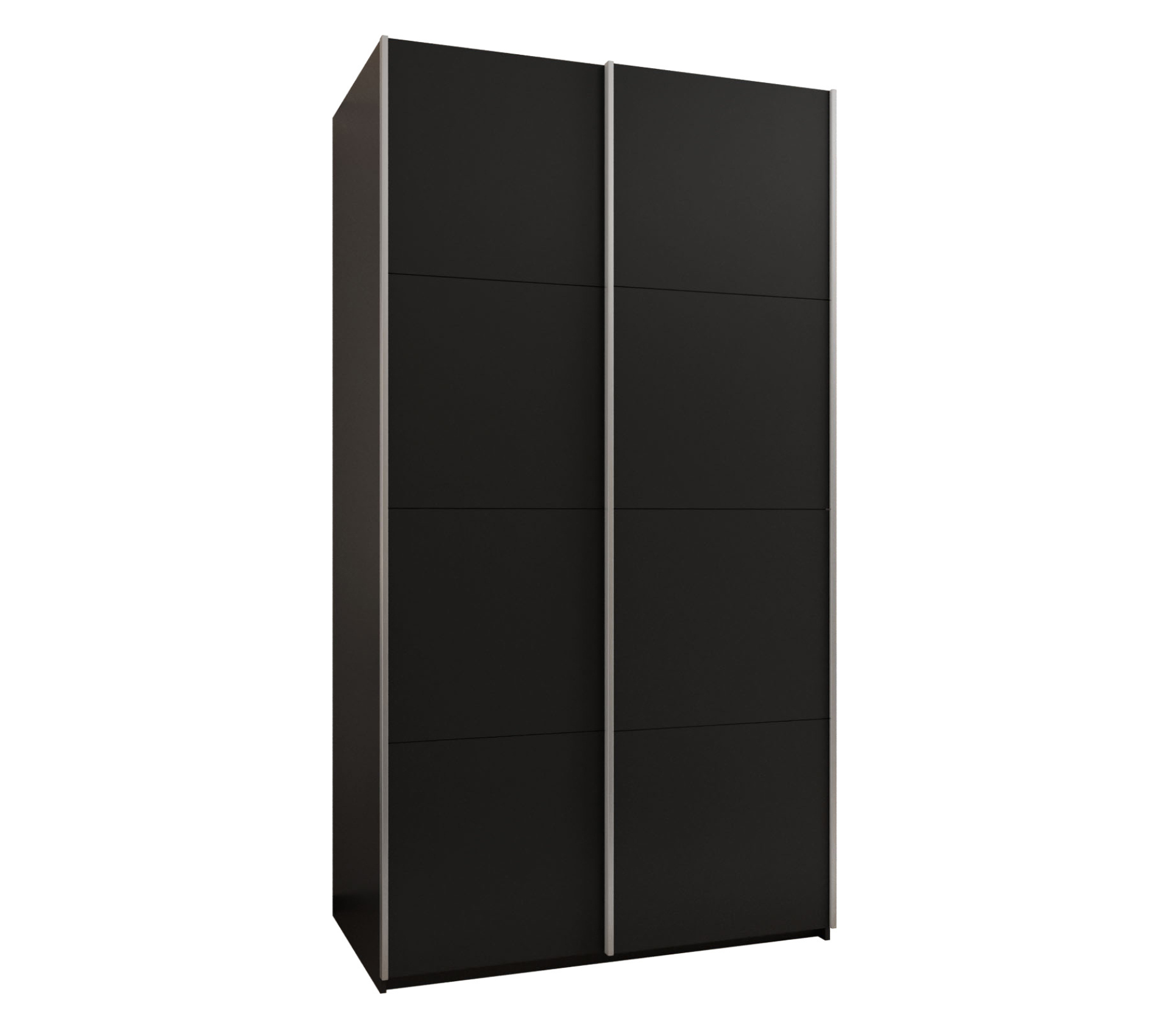 Szafa przesuwna wysoka Lux 1 140 x 64 x 245,5 cm czarny + czarny + u. srebrny - Abiks Meble
