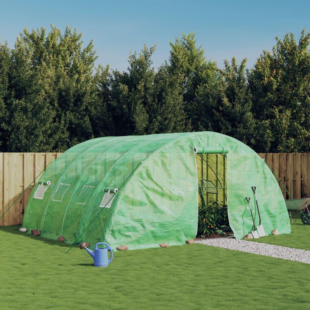 Szklarnia ze stalową ramą, zielona, 20 m², 5x4x2,3 m vidaXL