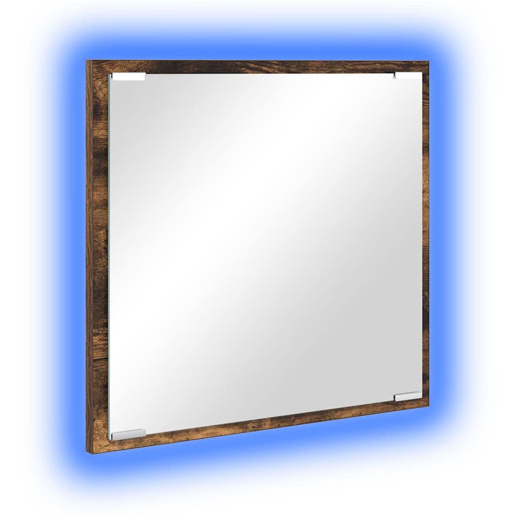Lustro łazienkowe LED Dąb wędzony 40 x 37 x 8.5 cm
