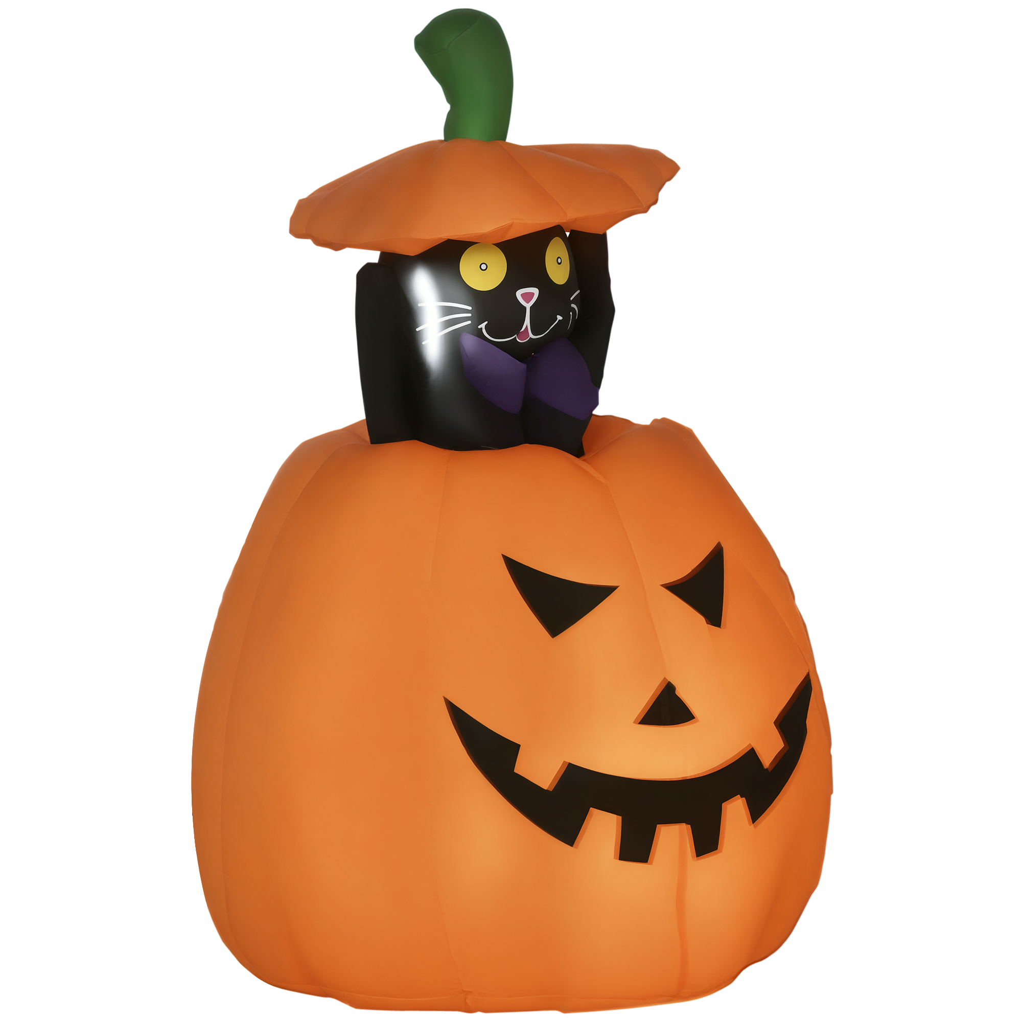 Dekoracja na Halloween, samopompująca dynia, diody LED na zewnątrz w kolorze pomarańczowym