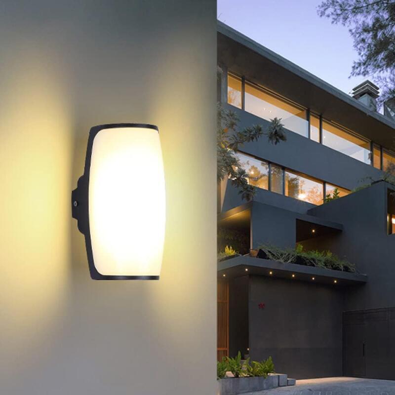 Kinkiet LED, 12 W, ciepłe światło 4000 K, wodoodporny IP65, nadaje się do stosowania na zewnątrz, typ G, 13 x 11 x 23 cm, czarny.