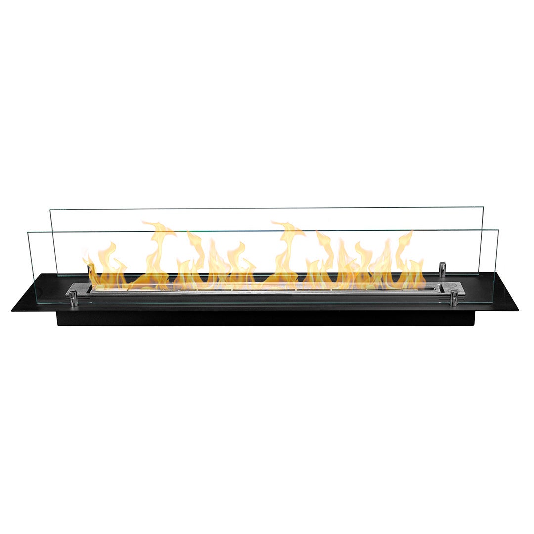 Stalowy palnik do kominka bioetanolowego ze szkłem 100 cm