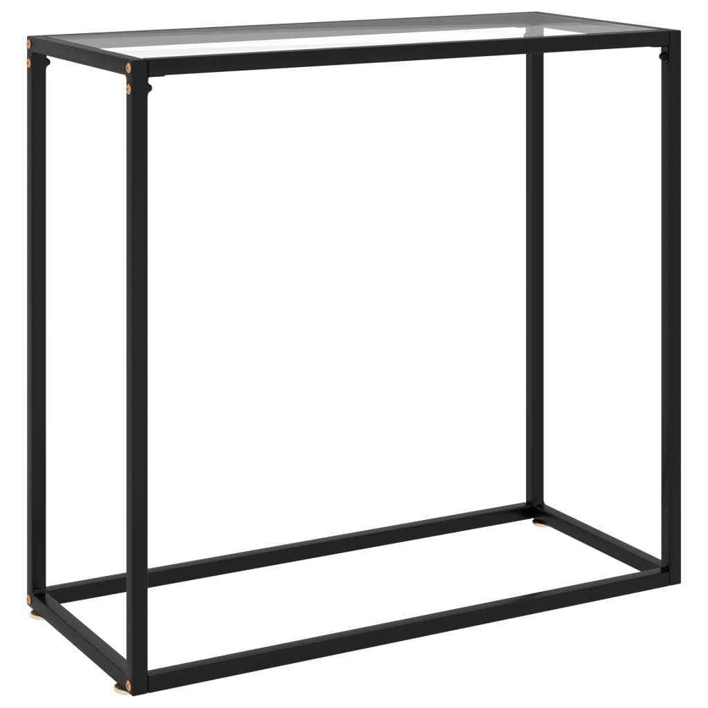 vidaXL Stolik konsolowy, przezroczysty, 80x35x75 cm, szkło hartowane