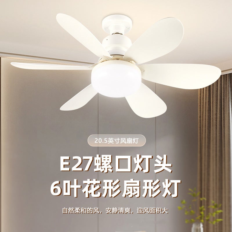 Minimalistyczny okrągły wentylator sufitowy LED, trzonek E27, ściemnialny, diody LED w kształcie kwiatów, 40 W, trzy kolory, pilot i gniazdo