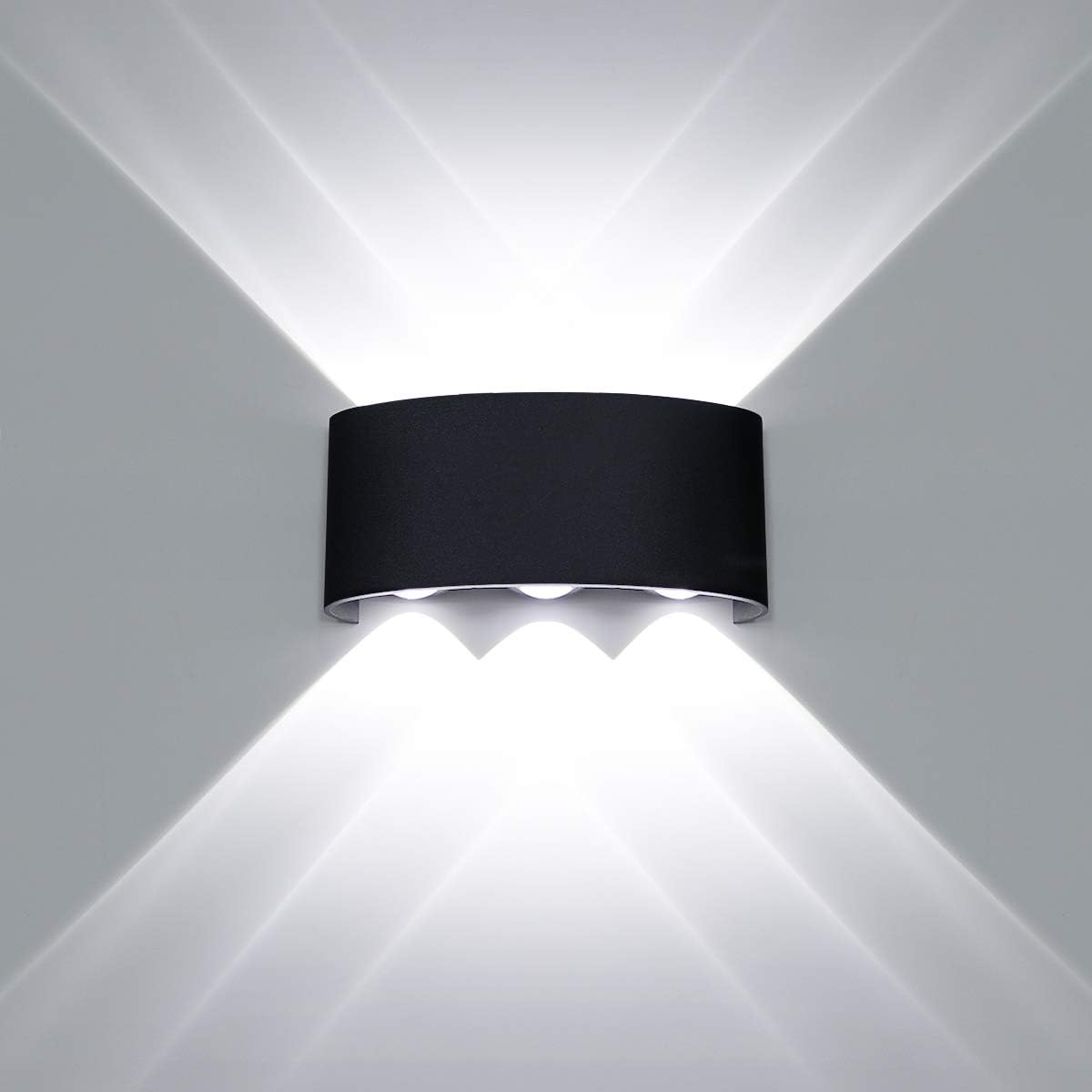 Nowoczesna lampa ścienna LED, oświetlenie pionowe, wodoodporna, aluminiowa, do wewnątrz i na zewnątrz, 6W, biała