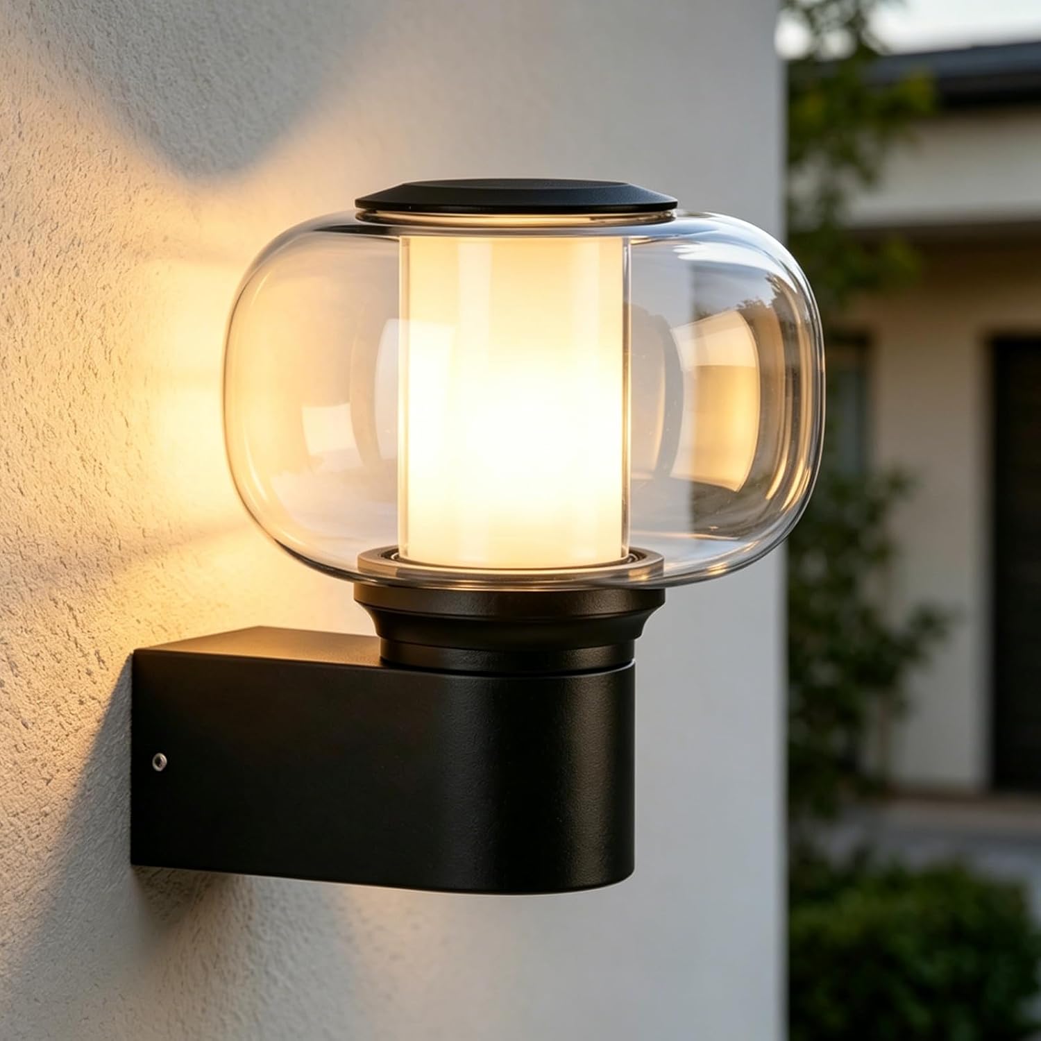 NETTLIFE Okrągła lampa ścienna zewnętrzna IP65 E27, maks. 40 W, oprawa świetlna do elewacji, balkonu, tarasu, ogrodu (żarówka nie jest dołączona)