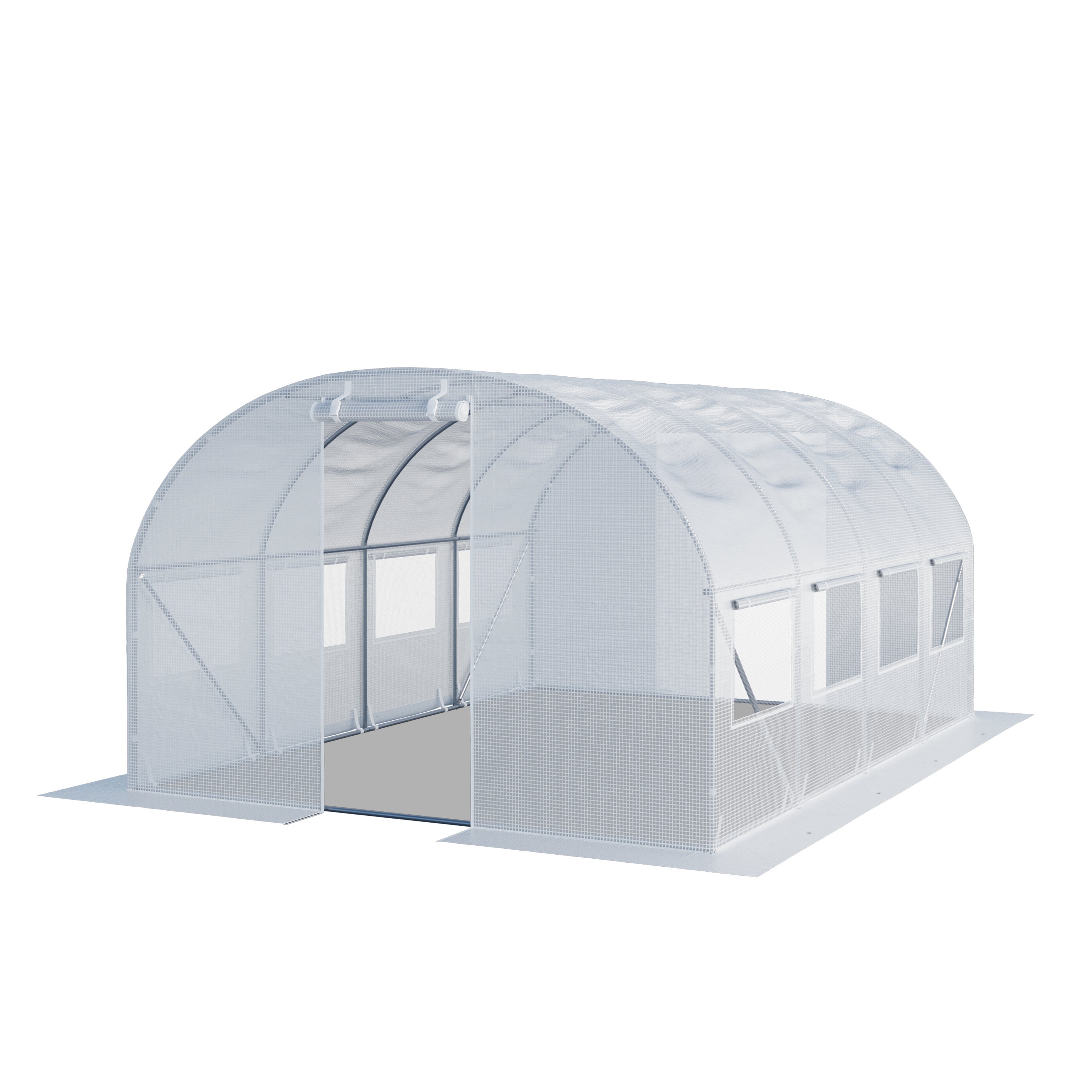 TOOLPORT Tunel foliowy Szklarnia foliowa 3x4m z oknami - Plandeka PE o gramaturze 180g/m² biały przezroczysta