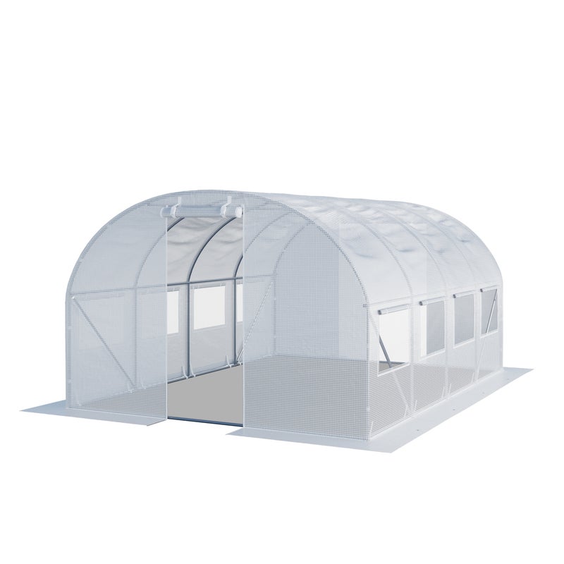 TOOLPORT Tunel foliowy Szklarnia foliowa 3x4m z oknami - Plandeka PE o gramaturze 180g/m² biały przezroczysta
