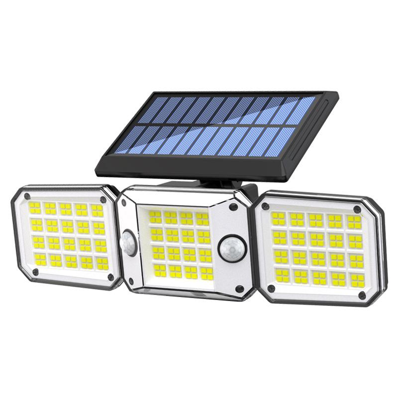 224-diodowa lampa solarna zewnętrzna z czujnikiem ruchu, wodoodporna IP65, oświetlenie zewnętrzne solarne, reflektor LED
