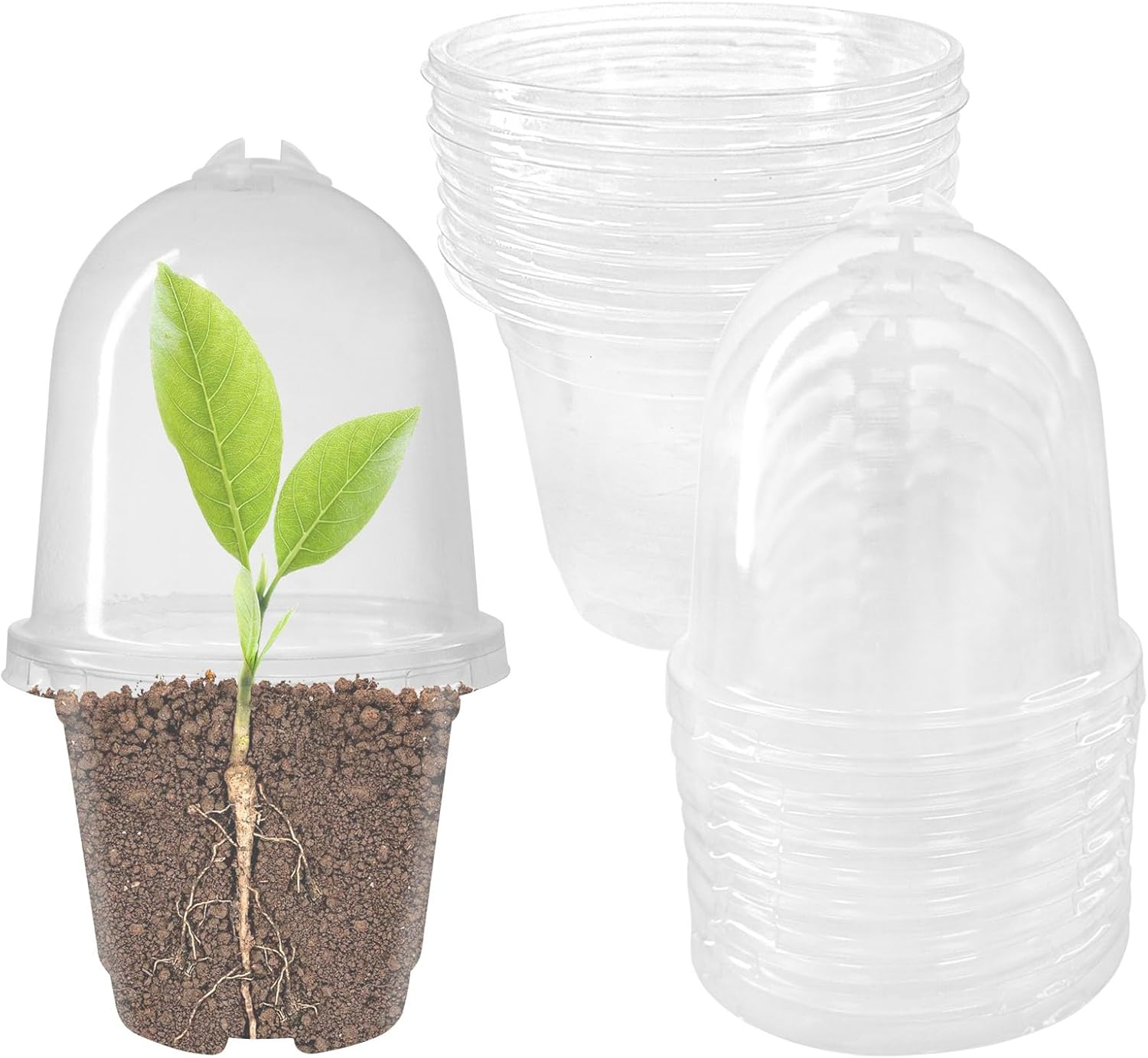 12 sztuk przezroczystych plastikowych doniczek do przesadzania, doniczki o średnicy 9 cm z otworami drenażowymi do sadzenia w pomieszczeniach, na zewn
