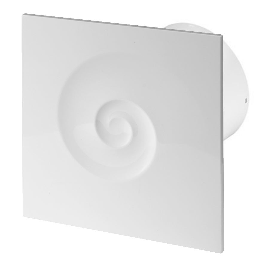 Wentylator łazienkowy 100 mm z timerem, front ABS Vortex biały