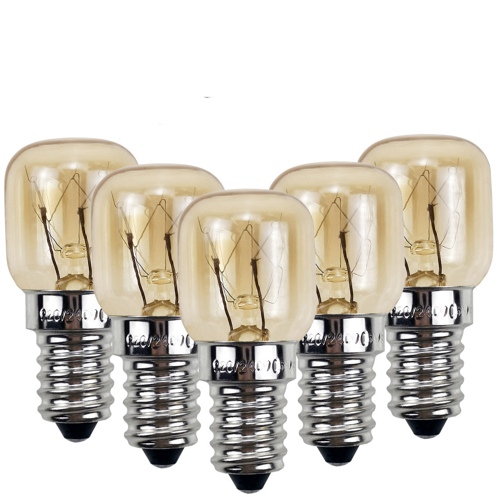 Zestaw 2 żarówek do piekarnika i mikrofalówki, E14, 15 W, 230 V, 80 lm, 2700 K, odpornych na wysoką temperaturę do 300 stopni