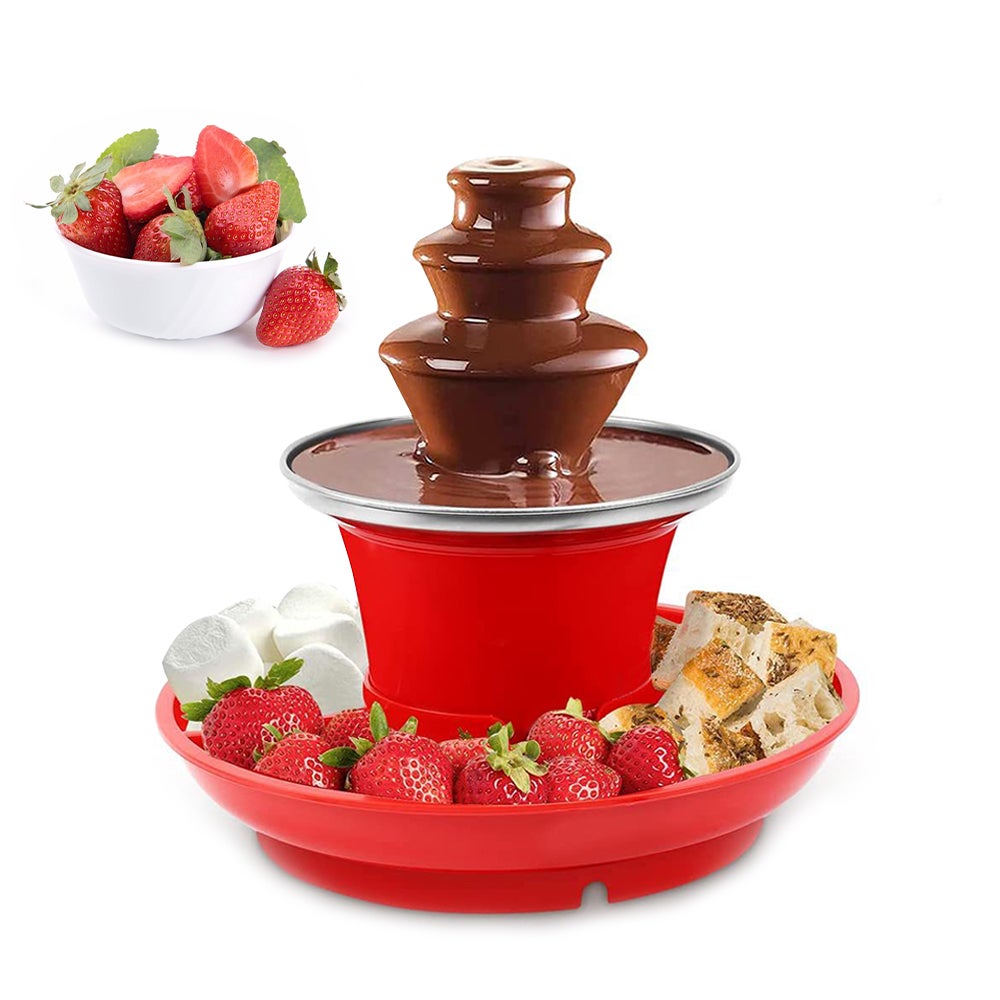 Chocolate fontanna Machine 35W łatwy do Assemble 3 Tiers elektryczny Chocolate Melt Fondue fontanna Machine do Parties Perfect do Cheese Queso Candy