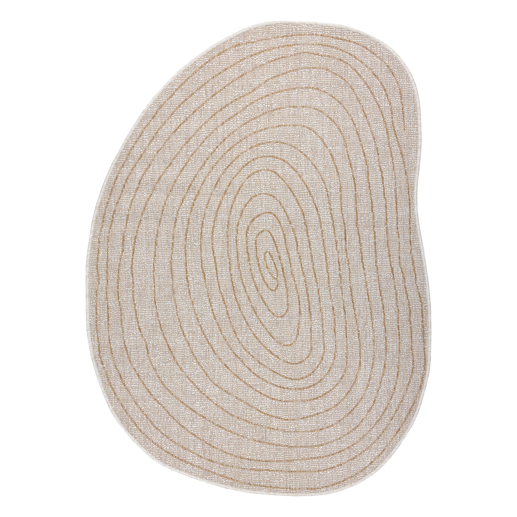 Dywan ORGANIC 2743 sizal Pień, słój drzewa ecru / naturalny - nowoczesny nieregularny kształt 200x290 cm