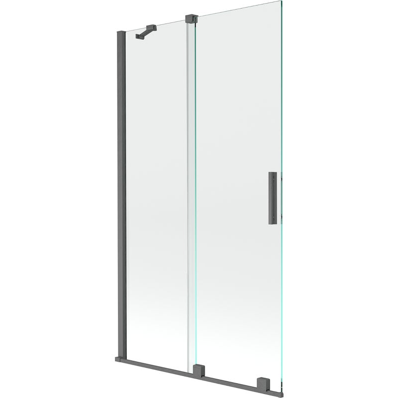 Mexen Velar parawan nawannowy 2-skrzydłowy rozsuwany 100 x 150 cm, transparent, gun gray szczotkowany - 896-100-000-01-66